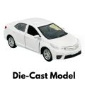 Toyota Corolla Grande White Alloy Sedan Toy Car with Realistic Details, Lights and Sounds, Pull-Back Drive, and Interactive Doors - 5-Inch. 