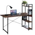 Wooden Laptop Computer Desk Study Writing Table with 4 Tier Shelf. 