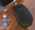 Mode 5.2 Wireless Bluetooth Mouse | RGB Gaming & Computer Mice | Dual Mode 2.4GHz | Adjustable DPI Button |  Rechargeable | USB Receiver | Matte Black RGB Light. 