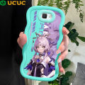 UCUC for Samsung J7 Prime Back Cover Purple Hair Girl Creative Candy Color Wave Silicon Phone Protective Case. 