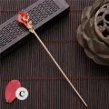 Vintage Chinese Style Hair Stick Women Metal Glaze Hair Fork Hairpin Hair Clip Cologo. 