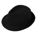 Black Fedora Plain Hat Outfit accessory for Gangster Fancy Dress. 