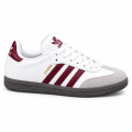 Ladies Lightweight Lace-Up Sneakers – White Burgundy / White Pink. 