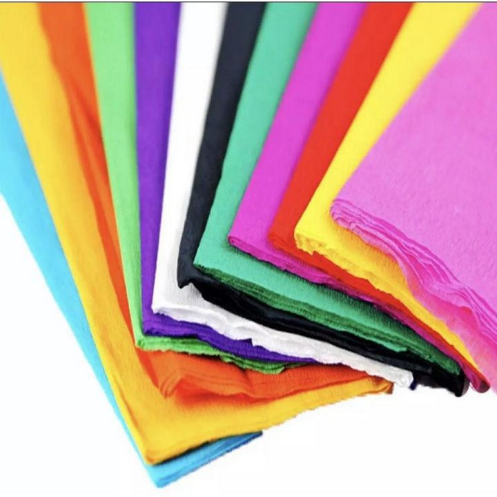 Pack of 12 - Crepe Paper Roll Sheets Coloured Craft Paper Florist Paper 12 x Coloured 30 x 250 cm 12 Colors