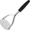 Stainless Steel Potato Masher Hand Tool Heavy Duty Small Holes Mashing Plate for Smooth Mashed Potatoes Soft grip Cushioned Handle Press Plate Masher for Vegetables and Fruits. 