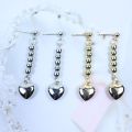 1 Pair Anime Earrings Ear Clips Heart Round Bead Earrings Gifts Cosplay Costume Prop Drop Earring Anime Jewelry Fans Gift. 