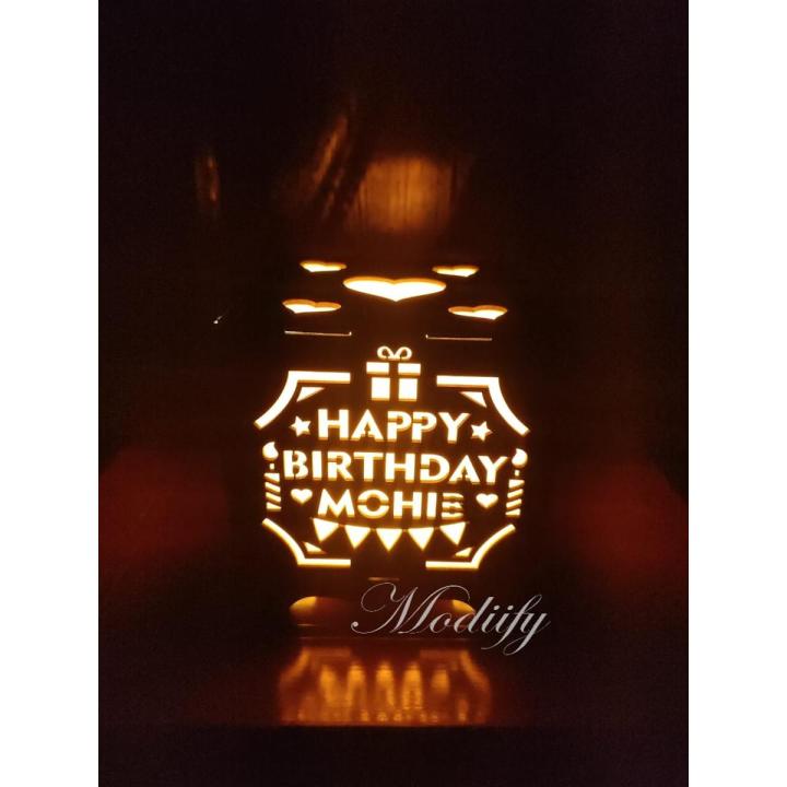 Customized Message Wooden LED Light Box - Romantic Table Lamp - Birthday Gift, Valentine Gift, Wedding Gift, Anniversary Gift, New Year Gift - A Perfect Gift for him, her, mother, father, wife, husband, Everyone