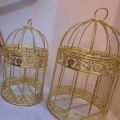 Birdcage Metal Gold Color Premium Quality New Decorative Design Hanging Bird Cage Gift Card Holder Centerpieces Vintage Wedding Cage. 