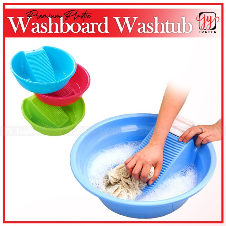 Cloth%20Wash%20Tub%20Laundry%20Basin%20with%20Washboard%20-%20Image%202