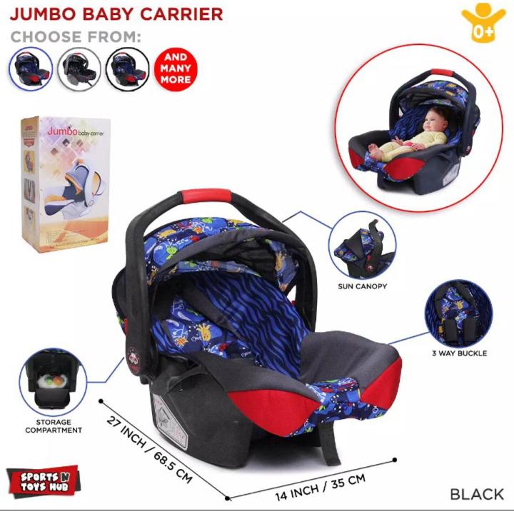 Baby Carry Cot For Kids, Jumbo Size Rocker & Sleeping, Car Seat Gear With Safety Mosquitto Net, Sun Canopy & Adjustable Handle Rocker Seat With Storage Compartment Perfect For New Born Baby Available in Assorted Print & Colors