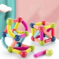 Large Magnetic Toys Building Blocks - Magnets Bar and Balls Construction Set - 25 / 36 / 42 / 64 Pieces Montessori Educational Kids Toys For Children Early Educational Toys Set, Magnetic Building Sticks Kit Kids Gift for Age 3+, Recreational Building. 