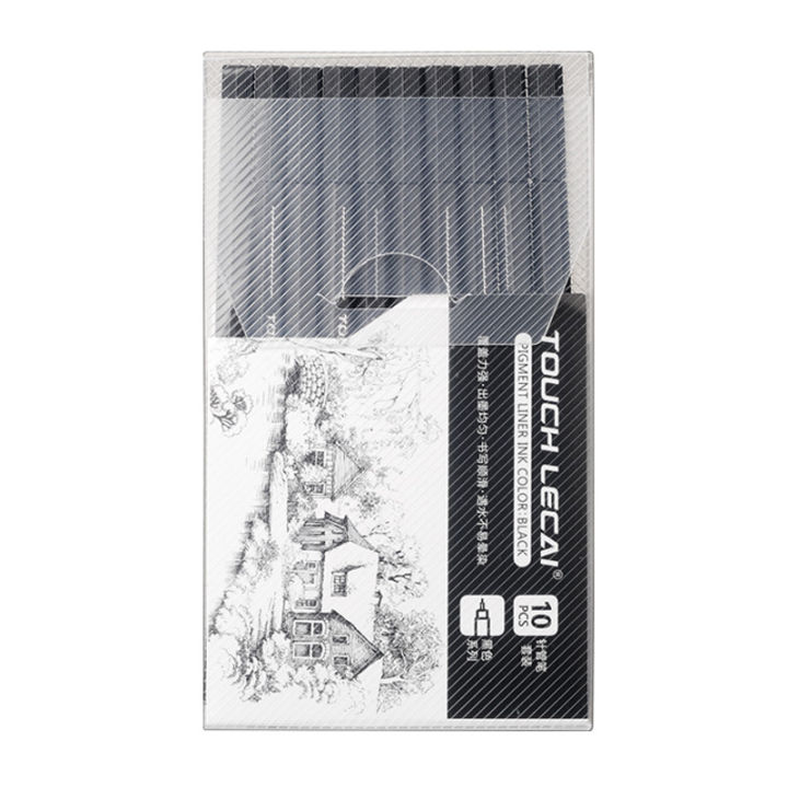 【Nice Day Toy Findings Store】pcs/set Waterproof Fineliner Sketch Art Marker Pen 0.05 0.1 0.2 0.3 0.4 Brush Tip Black Sketching Manga Drawing Pens