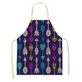 Geometric Pattern Apron Linen Children Adults Wave Triangle Nordic Sweet Apron for Home Kitchen Cooking Baking 55x68cm. 