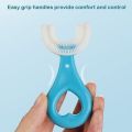 U-Shaped Toothbrush Kids Toddler Toothbrush With Food Grade Soft Silicone Brush Head, Manual Whole Mouth Toothbrush for Kids, 360° Oral Teeth Cleaning Design Brush For Age 2-6. 