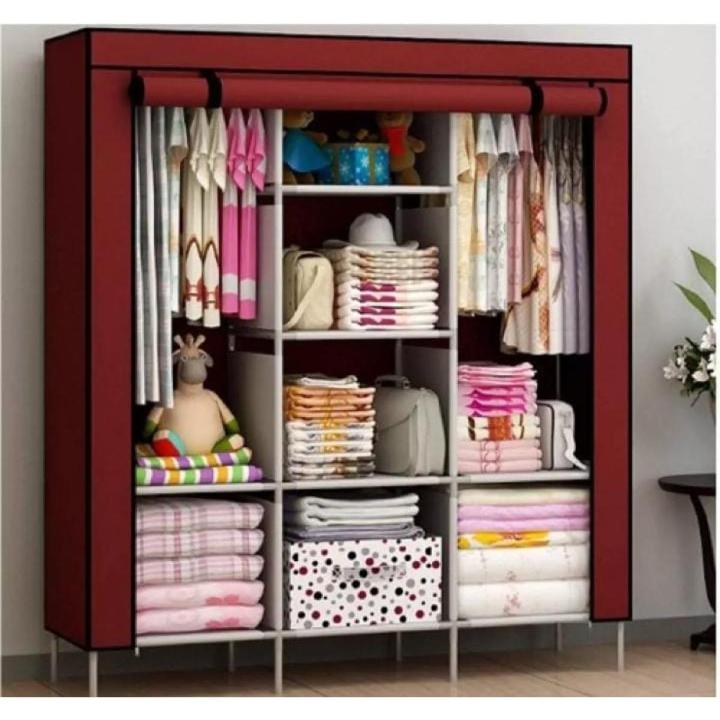 3 Layer Storage Wardrobe Model 88130 Shelf Rack Fancy And Foldable hanging