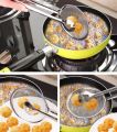 Imported Small Multi-functional 2 in 1 Fry Tool Filter Spoon Strainer With Clip,Oil Frying BBQ Filter Stainless Steel Mesh Strainer Kitchen Tool Frying Mesh Colander Quick Strain Stainless Steel Tong Colander Frying Mesh. 