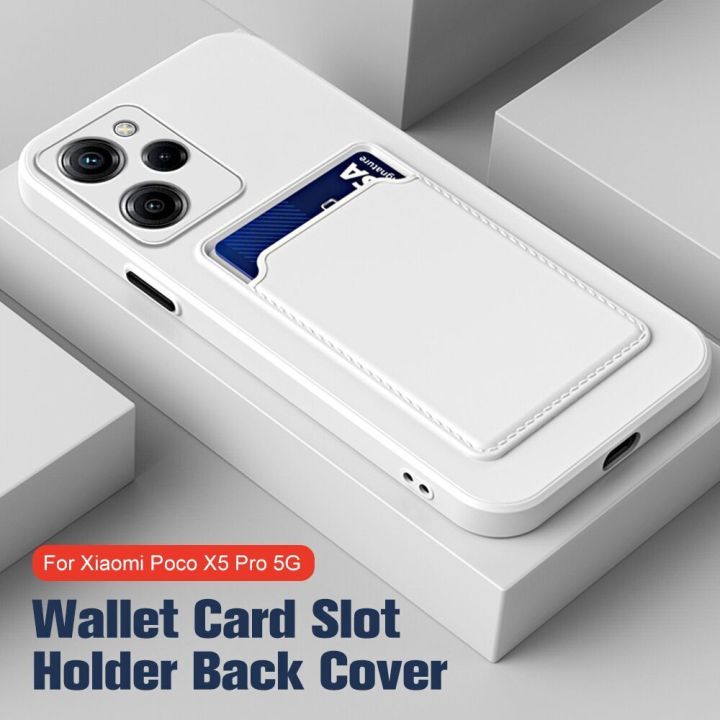 Leather Silicones Soft Case For Xiaomi Poco F6 X6 M6 X5 X4 X3 NFC M5 M4 M3 5G F4 F5 Pro Card Holder Wallet Cover
