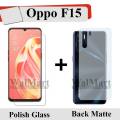 Oppo F15 Tempered Glass Screen Protector Polish Glass + Back Matte Protector Soft Skin Sheet Soft Film Protector For Oppo F15. 