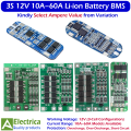 3S 12V 10A/20A/25A/40A/60A Li-ion Battery BMS Protection Board for 18650 Rechargeable Cells, Overcharge & Short Circuit Safety Module by Electrica. 