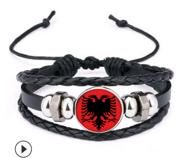 Love Albania Bracelet Fashion Women And Men Albania Leather Bracelets Friendship Gifts