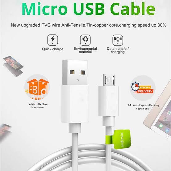 Infinix Original Data Cable Micro USB High-Speed USB Cable - Fast Charging Cable