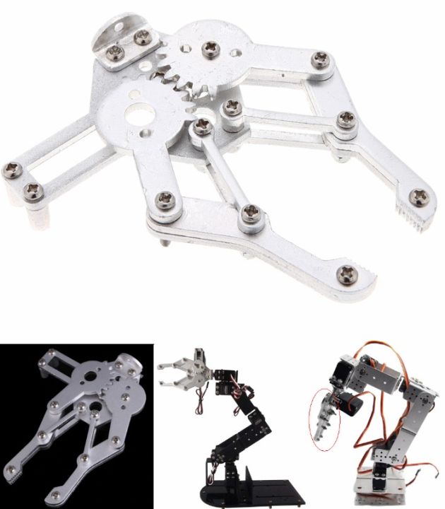 Metal Alloy 6 DOF Robot Arm Clamp Claw & Swivel Stand Mount Kit for Arduino