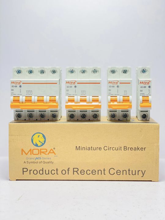 MORA Safety Breaker | Miniature AC Circuit Breaker | 1 Pole, 2 Pole, 3 Pole, 4 Pole | 6 Amp, 10 Amp, 16 Amp, 20 Amp, 32 Amp, 40 Amp, 63 Amp
