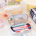 SF Checkerboard Pen Case Pencil Bag For Girls Pencil Pouch Korean Stationery School Student Stationery Storage Bag. 