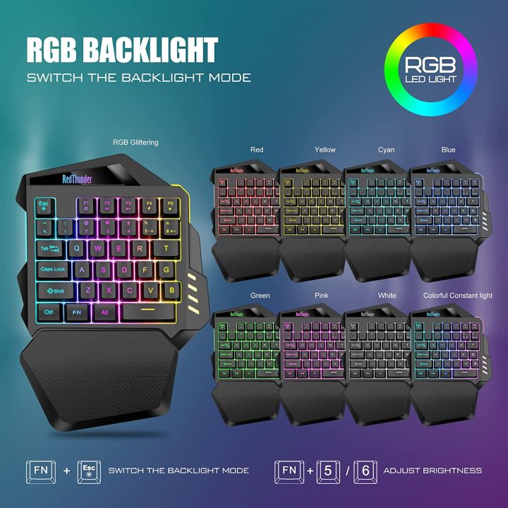 RedThunder%20G60%202.4Ghz%20Wireless%20RGB%20One-Handed%20Gaming%20Keyboard,%2035-key%20Mini%20Design,%20Ergonomic%20Non-slip%20Comfortable%20Hand%20Rest,%20Rechargeable%202000mAh%20Battery,%20Suitable%20For%20PC,%20PS4,%20PS5,%20Xbox%20One.%20-%20Image%205