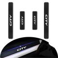 4Pcs Honda City  Car Door Sill Scuff Plate Protector For Honda City Door Threshold Guard 3D Carbon Fiber Vinyl Sticker Car Accessories. 