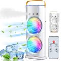 Double Ended Spray Fan, Portable Mist Fan, Cold Air Fan, USB fan with LED Light Cooler, Touch & Remote Control, 280ml Water Tank, Ice Filling. 