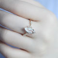 Original design horse eye diamond retro white crystal light luxury noble cut sparkling women's opening adjustable ring. 