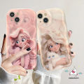 Fantasy Pretty Puss Doodle Case Compatible For IPhone 11 XR X 14 13 12 Pro Max 7 6 8 6s Plus XS Max SE 2020 Cartoon Princess 3D Wavy Curved Edge Shockproof Soft Cover. 
