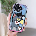 Hontinga for Vivo Y17S Back Cover Tom and Jerry Cream Texture Phone Case Wavy Edge Soft Silicone Cover. 