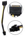 SATA Power Cable Female To 6 Pin Male Sata to PCI-Express Graphics Card Power Cable Connector. 