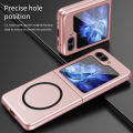 For Samsung Galaxy Z Flip 5 Case Shockproof Scrub Matte Suction Ring Soft Edge Silicone Frame Hard Clear Back Cover for Samsung Galaxy Z Flip5 Phone Cases. 