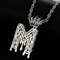 Dz A-Z Initial Bubble Letter Name Crown Drip Letters Necklaces Pendant For Men Women Gold Color Cubic Zircon Hip Hop. 