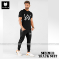 AW  Printed Half Sleeves Cotton Jersey Summer Tracksuit For Boys & Girls T-Shirt & Trouser Gym Sports Outdoor Tracksuit. 