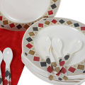 64 Pieces Melamine Double Glaze Crystal Dinnerware Set. 