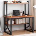 Computer Workstation with Storage Bookcase Shelves, Table, Shelves, Bookshelf, Gaming Table, Computer Desk, Racks. 