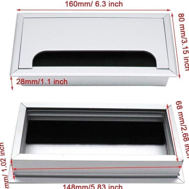 Computer%20Desk%20Office%20Table%20Wire%20Cap%20/%20Wire%20Cover%20Aluminium%20Rectangle%20Black%20Brush%206%20X%203%20Clopal%20-%20Image%204