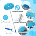 Removable and Washable Microfiber Ceiling Fan Cleaner Duster with Duster Hooks, 55.12Inch Ceiling Fan Blade Cleaner with Extendable Long Handle Removable Suitable for Household Dust Removal. 
