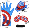 CAPTAIN AMERICA HAND LAUNCHER DISK SHOOTER WITH GLOVES. 