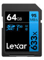 Lexar Professional - 64GB - 633x - SDXC UHS-I Card – Upto Read 95MBs - Write 45MBs / U3 / C10 / V30 / High Quality 1080p HD/3D/4K Video/DSLR - BLUE SERIES. 