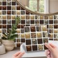 1/10Pcs Crystal Mosaic Tile Stickers DIY 3D Waterproof Self-Adhesive Wall Stickers For Kitchen Bathroom Wall Decor Sticker 10x10cm. 