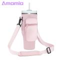 Tumbler Holder with Front Pockets Adjustable Water Bottle Carrier Bag with Pockets for 40oz Tumbler Shock-absorbing Holder for Cup Sleeve with Adjustable Shoulder Strap. 