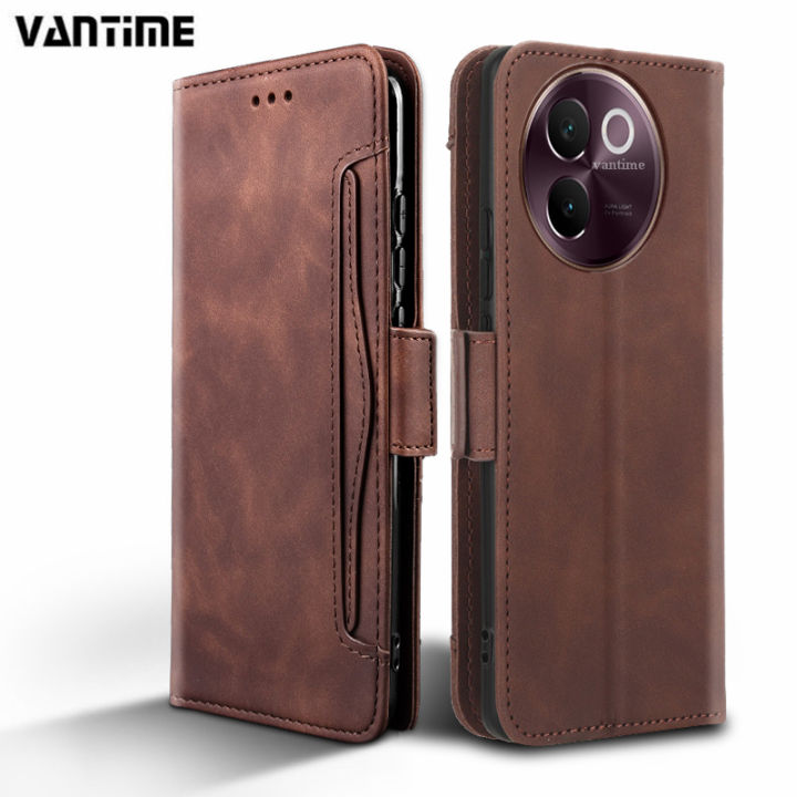 Vantime for Vivo V30e 5G 2 in 1 Wallet Case Card Slot PU Leather Flip Stand Shockproof Cover