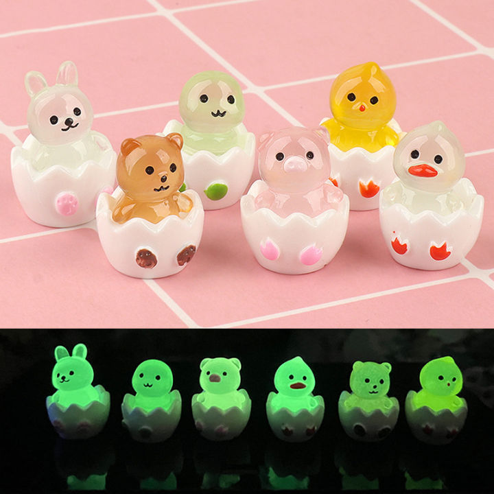Resin Luminous Small Animals Glow In The Dark Ornament Craft Garden Home BAWEI