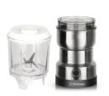 Vitamax Premium 304 Stainless Steel Blade Electric Grinder and Blender with 2-Speed Control, Portable Kitchen Appliance for Grinding Nuts, Fruits, and Blending Smoothies. 