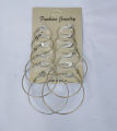 6 Pairs Gold Plated Rock Punk Club Circle Hoop Earrings Set. 
